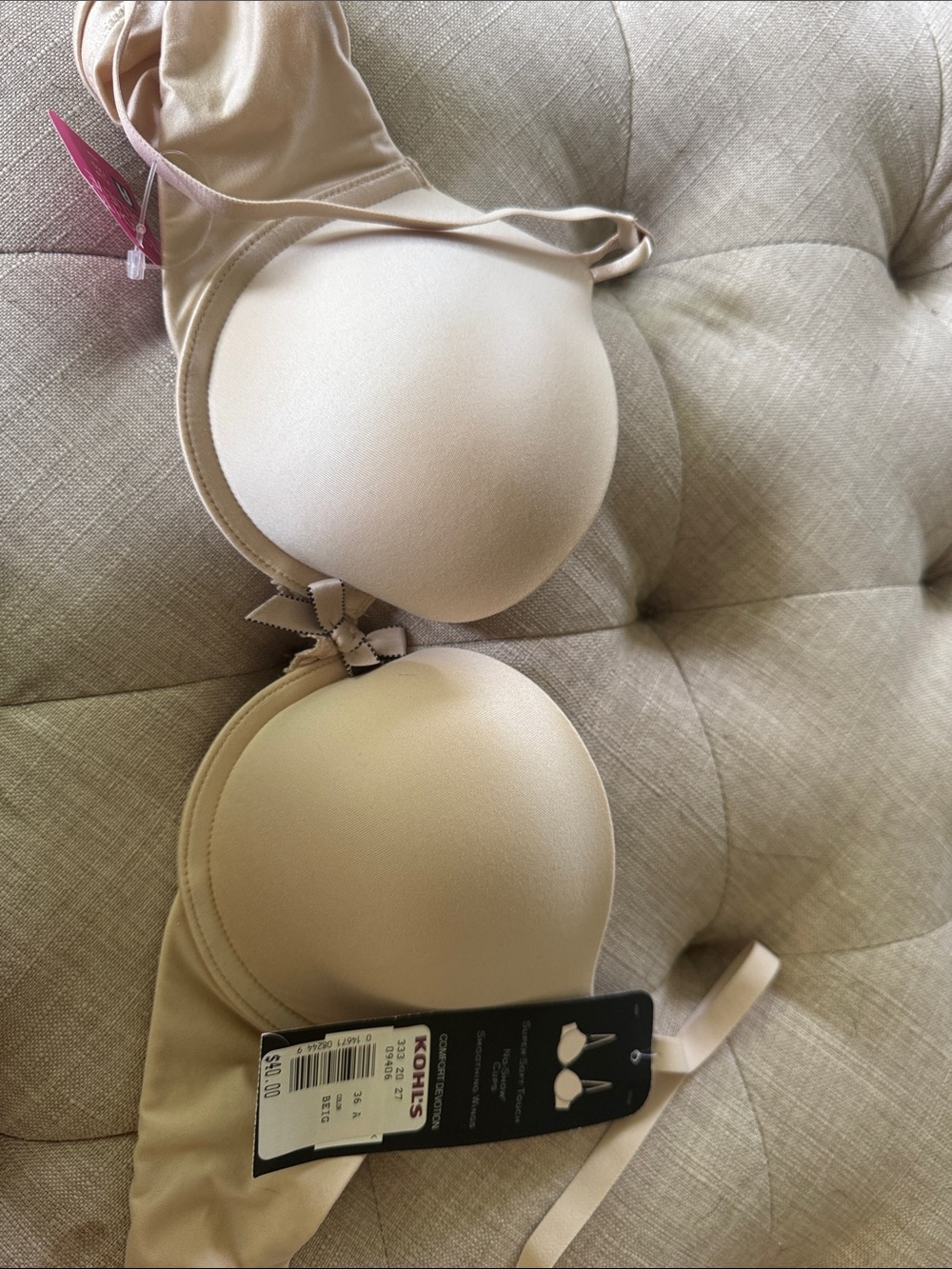 Brand new with tags: Maidenform Push Up Bra- Kohl's Light Beige Smooth T-Shirt
